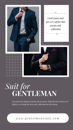 Suits for Gentlemen Sale Offer Instagram Story Design Template