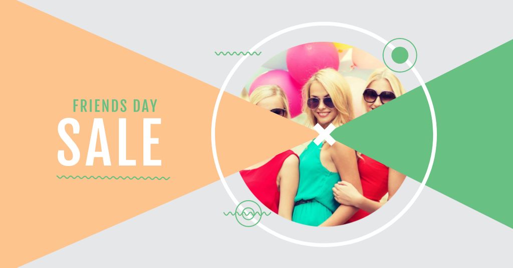 Best Friends Day Sale with Attractive Girls Facebook AD – шаблон для дизайну