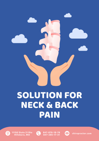 Osteopathic Physician Services Offer with Illustration in Blue Poster B2 Šablona návrhu