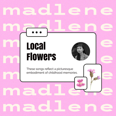 Flowers Store Customer's Review Album Coverデザインテンプレート