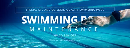 Plantilla de diseño de Servicios de mantenimiento de piscinas deportivas Facebook cover 