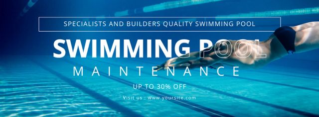 Athletic Pools Maintenance Services Facebook cover Πρότυπο σχεδίασης