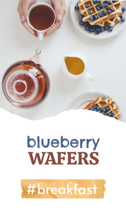 Blueberry Wafers for Breakfast Instagram Story Modelo de Design