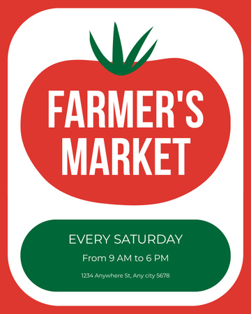 Platilla de diseño Farmer's Market Offer with Red Tomato Instagram Post Vertical