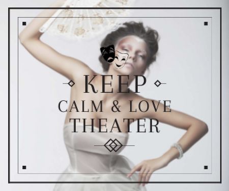 Citation about love to theater Large Rectangle Design Template
