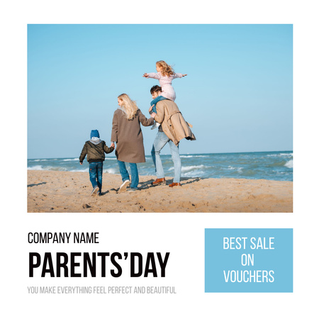 Parents' Day Sale Vouchers Instagram Design Template