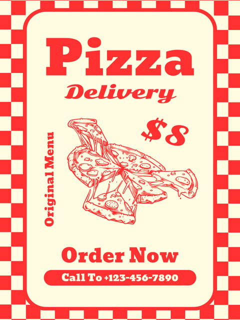 Appetizing Pizza Delivery Price Poster US Modelo de Design