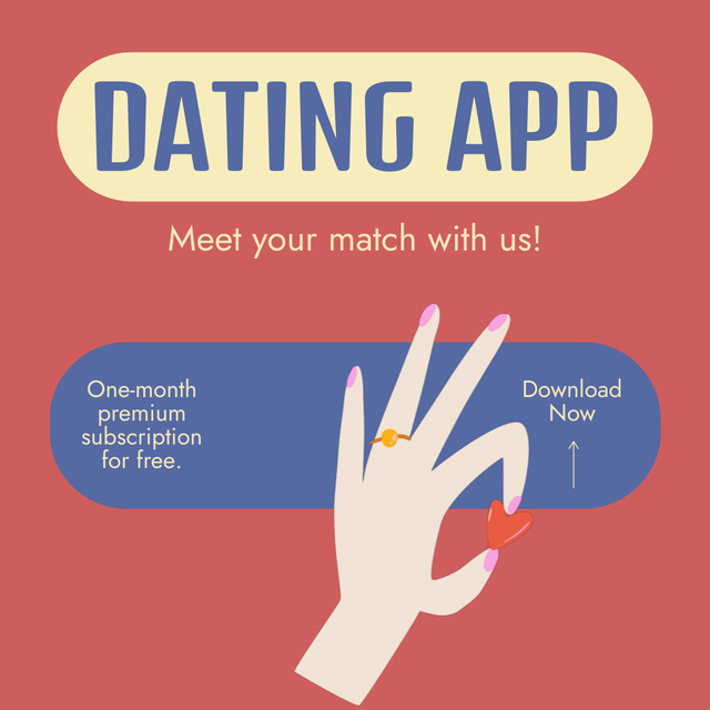 Your Ideal Partner Awaits on Our App Animated Postデザインテンプレート