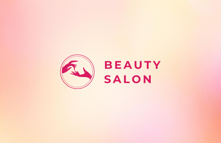 Designvorlage Beauty Salon Ad with Illustration of Female Hands für Business Card 85x55mm