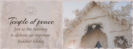 Buddhist Holiday Announcement Facebook cover Design Template