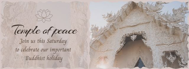 Buddhist Holiday Announcement Facebook cover Design Template