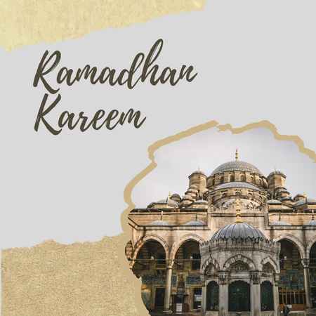 Beautiful Ramadan Greeting with Gorgeous Building Instagram Design Template