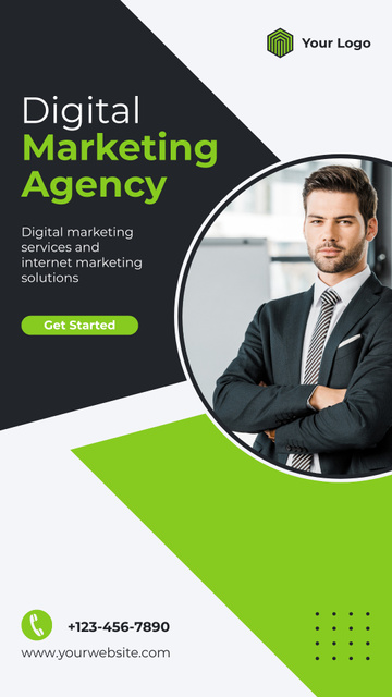 Modèle de visuel Cutting-edge Digital Marketing Agency Services Promotion - Instagram Story