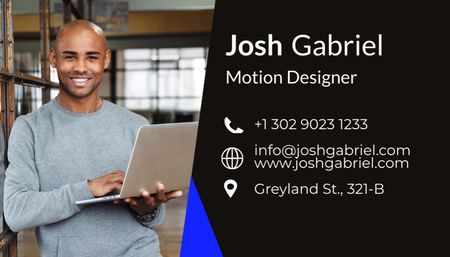Motion Designer Contacts Business Card US Design Template