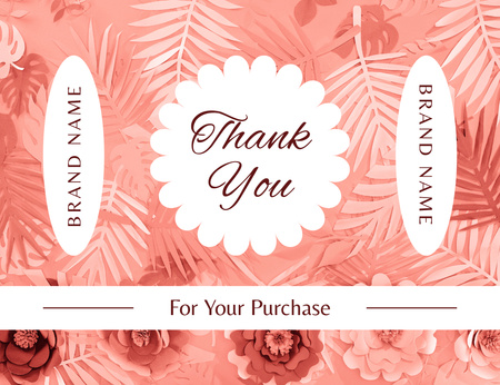 Platilla de diseño Thank You for Your Purchase Message Thank You Card 5.5x4in Horizontal