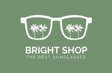 Template di design Emblema del negozio aziendale con occhiali da sole Business Card 85x55mm