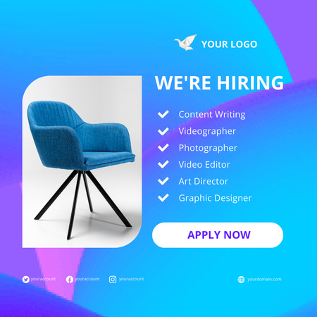 Vacancies Ad with Empty Chair Instagram Design Template