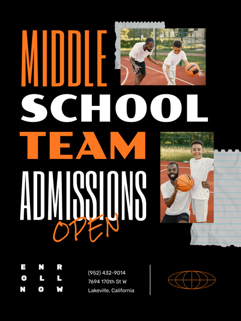 Modèle de visuel Offer of Admission to School on Black - Poster 36x48in