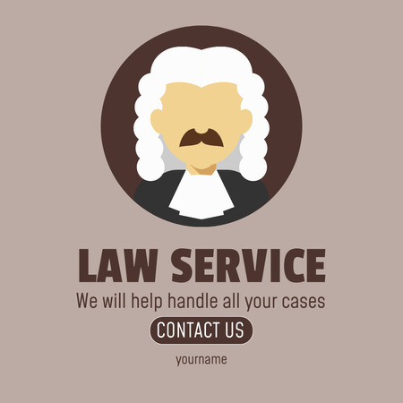 Template di design Offerta di servizi legali con illustrazione del giudice Instagram