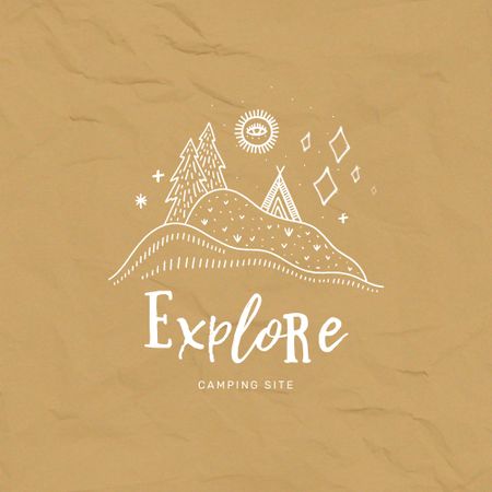 Designvorlage Travel Tour Offer with Mountain Illustration für Animated Logo