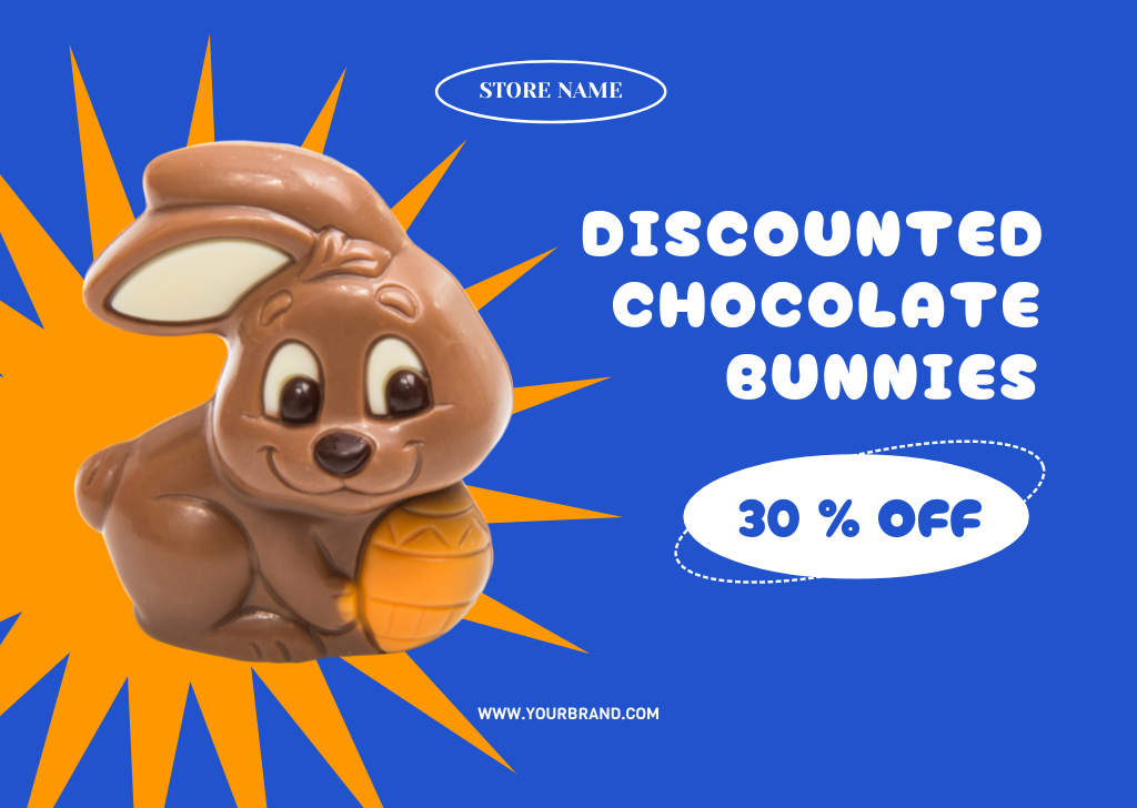 Easter Chocolate Bunnies for Sale Card Design Template