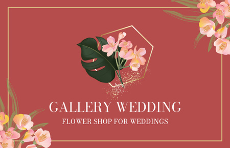 Düğünler İçin Mağazada İhale Çiçekler Business Card 85x55mm Tasarım Şablonu