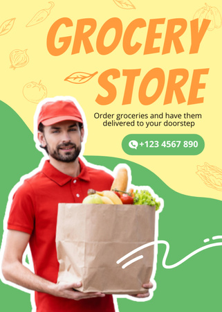 Grocery Delivery Service Offer Flayer Design Template