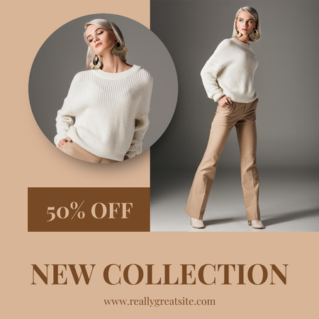 Discount on Fashion Collection with Stunning Blonde Instagram Design Template