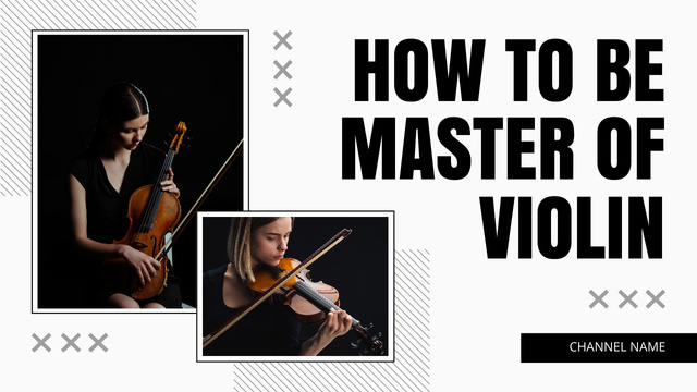 Designvorlage Music Teaching Program About Mastering Violin für Youtube Thumbnail