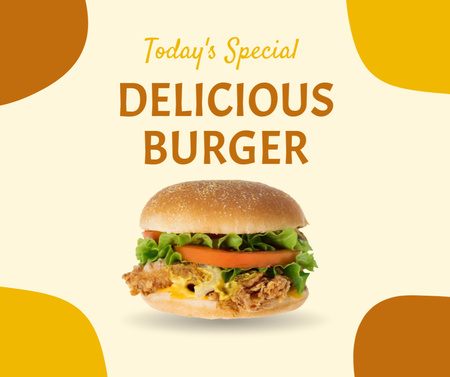 Plantilla de diseño de oferta especial de deliciosa hamburguesa Facebook 