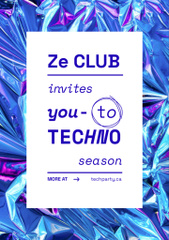 Techno Party Event Announcement