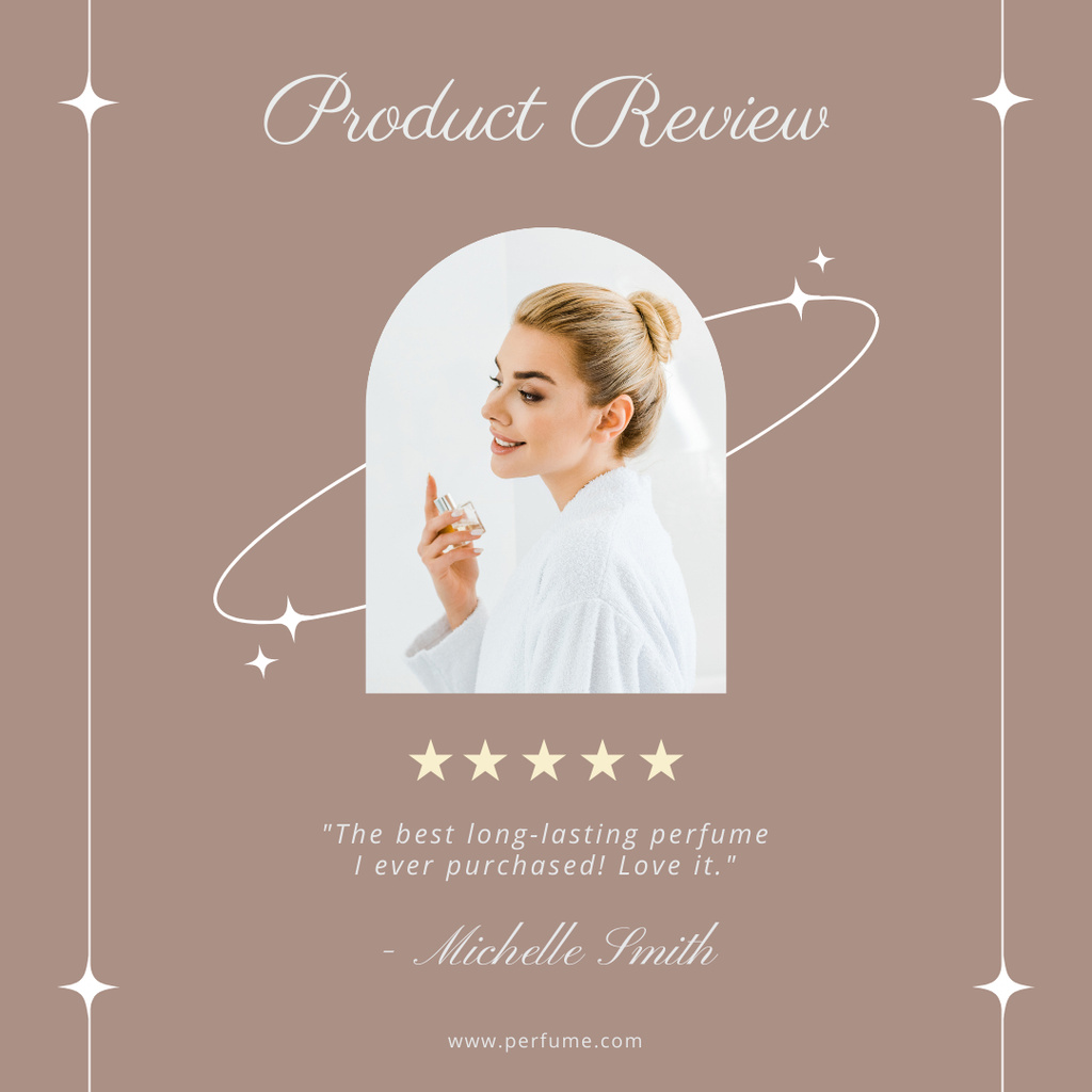 Plantilla de diseño de Customer Review about Perfume Instagram 