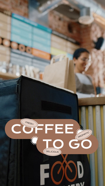 Offer of Coffee To Go Instagram Video Story Modelo de Design