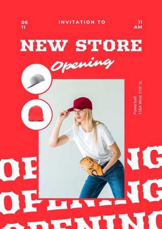 Sport Store Opening Announcement Poster Design Template