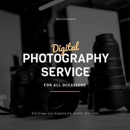 Plantilla de diseño de Anuncio de servicios de fotografía digital Instagram 