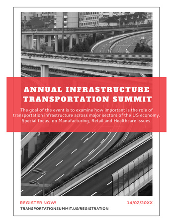 Annual infrastructure transportation summit Flyer 8.5x11in Design Template