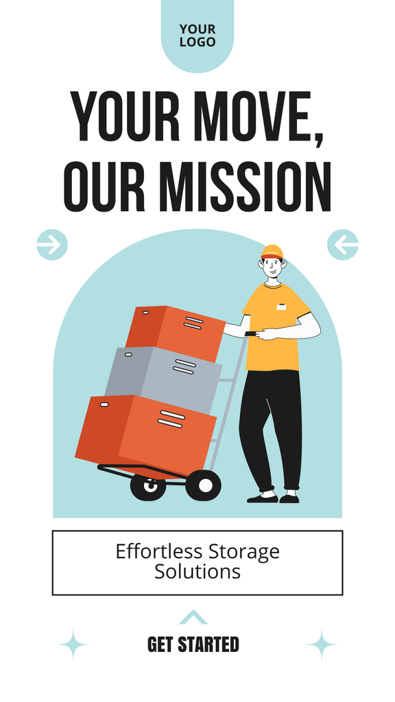 Designvorlage Ad of Moving Services and Effortless Storage Solutions für Instagram Story