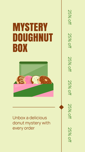 Mystery Donut Box Discount Offer Instagram Video Storyデザインテンプレート