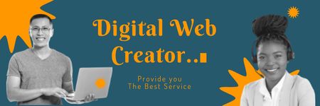 Digital Web Service Email header Modelo de Design