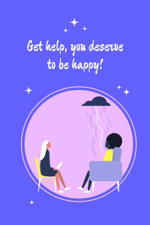 Get Help with Mental Disorder Postcard 4x6in Vertical Design Template