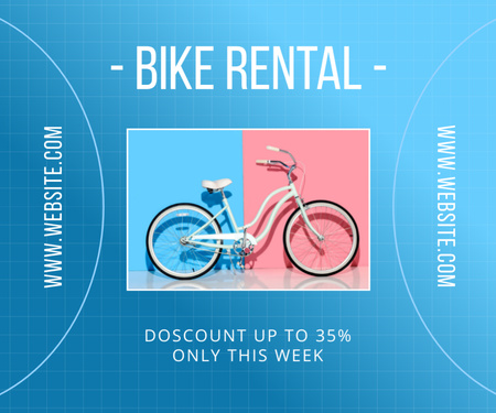 Säästöä polkupyörävuokrauksessa Medium Rectangle Design Template