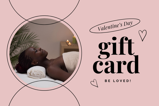 Spa Center Services Offer on Valentine's Day Gift Certificate Design Template