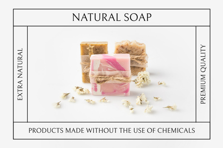 Extra Natural Soap Retail Label Design Template
