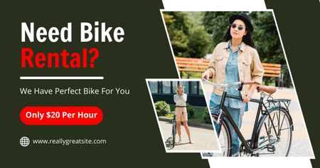 Szablon projektu Idealne rowery do wypożyczenia dla Ciebie Facebook AD