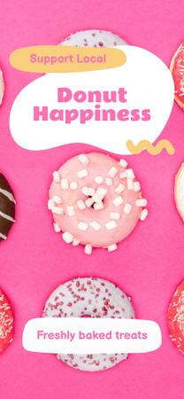 Donuts recém-assados na loja local Snapchat Geofilter Modelo de Design