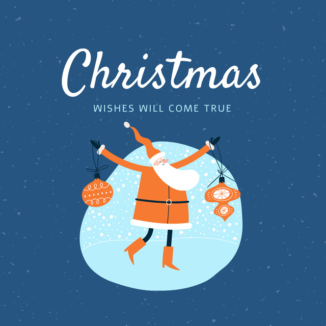 Funny Santa with Christmas Holiday Decor Instagram – шаблон для дизайна