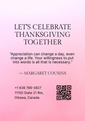 Thanksgiving Dinner Services Offer on Pink