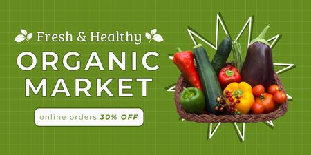 Discount on Fresh and Organic Products at Farmers Market Twitter Design Template
