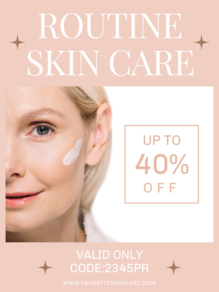 Routine Skincare Products Sale Offer Poster US Modelo de Design