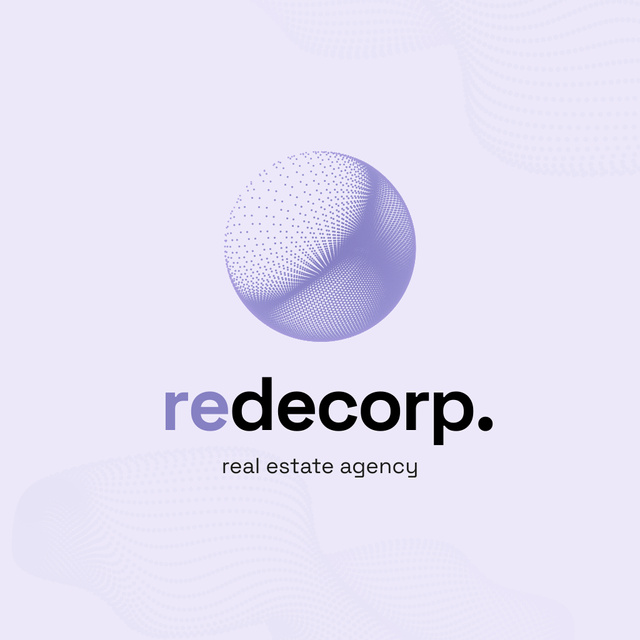 Neutral Purple Emblem of Real Estate Agency Logoデザインテンプレート